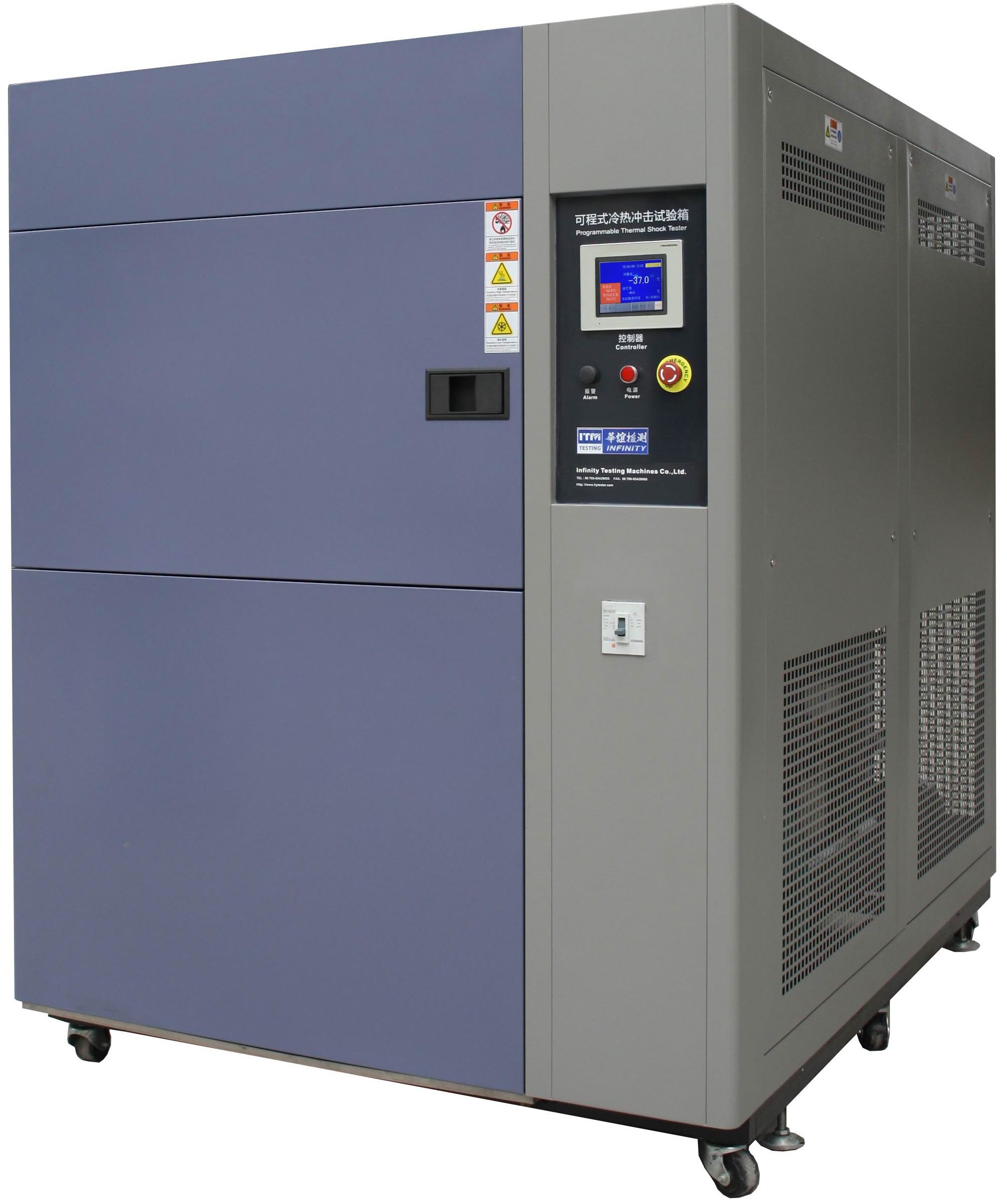 Camera di prova di shock termico ambientale programmabile 50L ~ 600L Sistema di refrigerazione a cascata