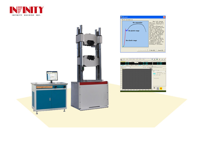 Spazio di trazione massimo 1000 mm Macchina di prova universale idraulica per spessore di fissaggio di campioni piatti 0-60 mm