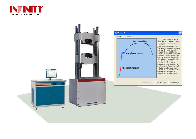 Display di schermo del computer 200kn UTM idraulico con velocità massima di movimento di 60 mm/min
